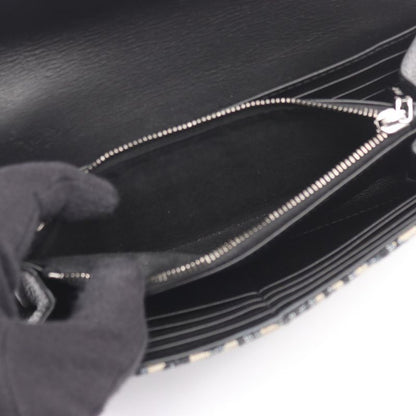 Dior Bifold Long Wallet Oblique Navy Beige Canvas Oblique Bifold Long Wallet