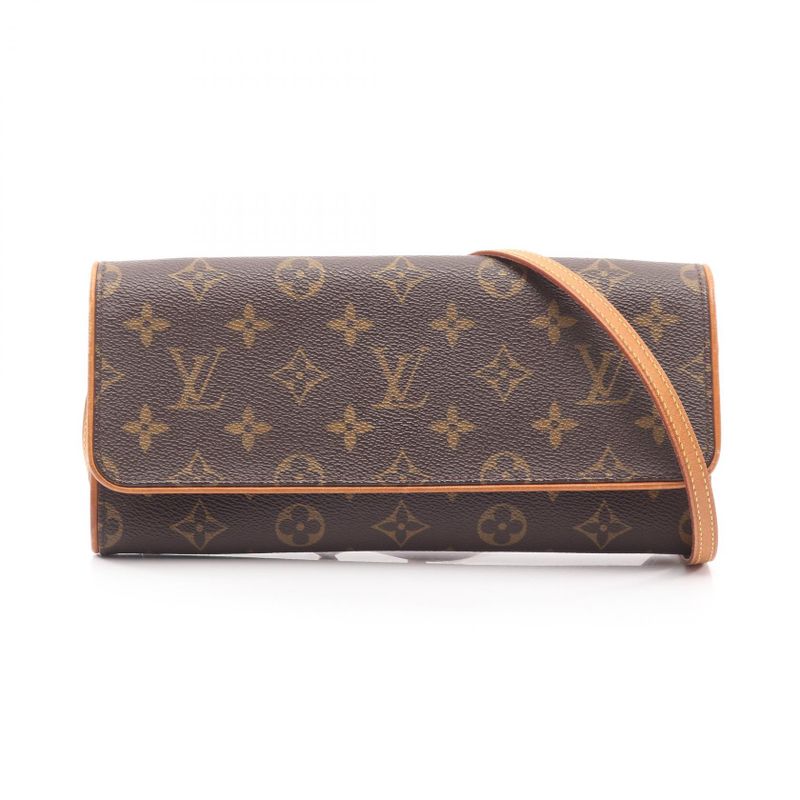Louis Vuitton Shoulder Bag Pochette Twin GM M51852 PVC Coated Canvas Leather