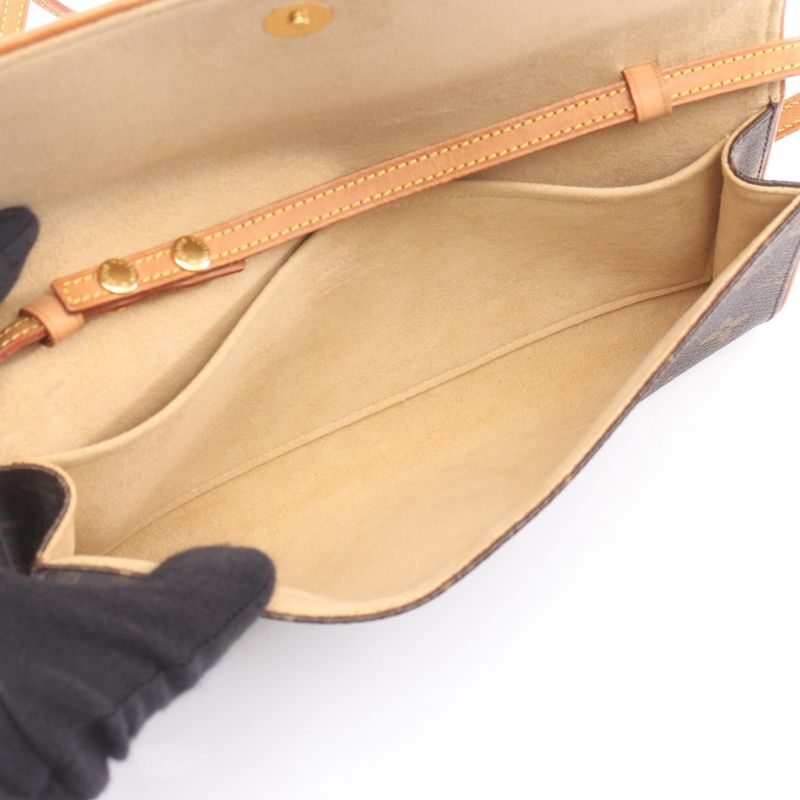 Louis Vuitton Shoulder Bag Pochette Twin GM M51852 PVC Coated Canvas Leather