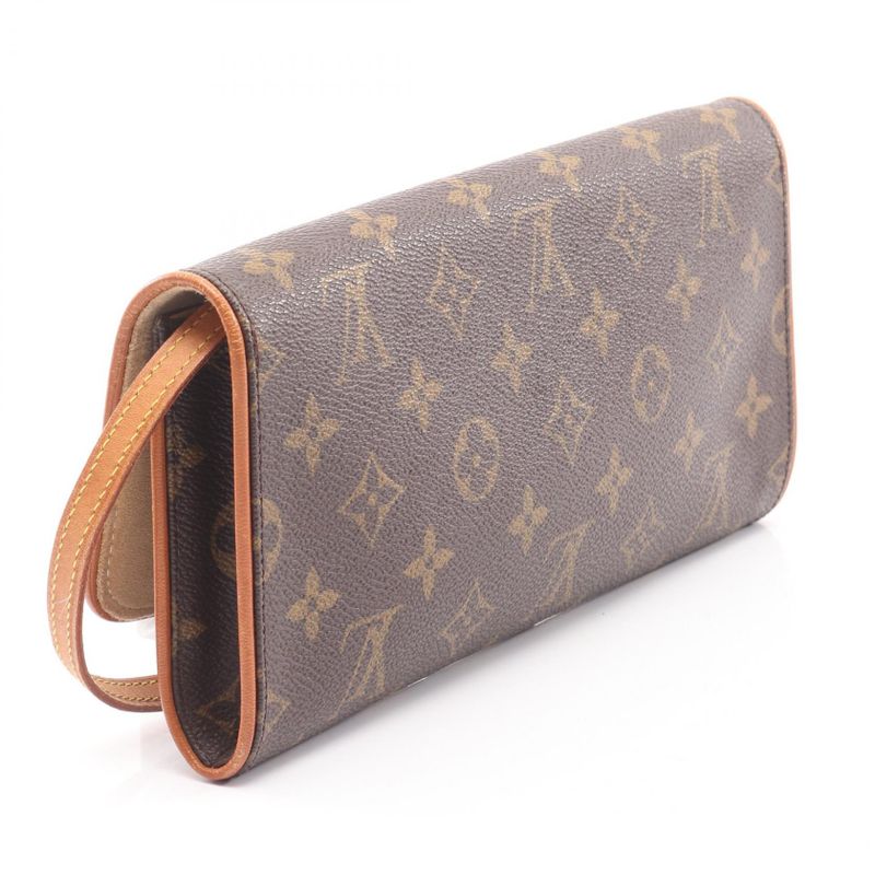 Louis Vuitton Shoulder Bag Pochette Twin GM M51852 PVC Coated Canvas Leather