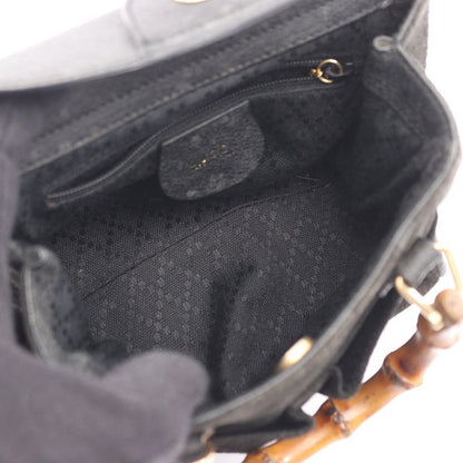 Gucci Handbag Bamboo 007 2214 0238 Black Suede Leather Bamboo Mini Bag Ladies