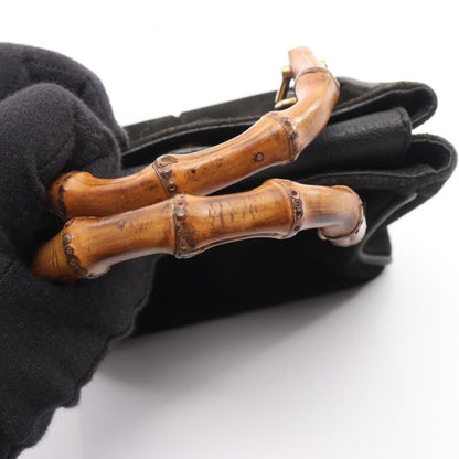 Gucci Handbag Bamboo 007 2214 0238 Black Suede Leather Bamboo Mini Bag Ladies