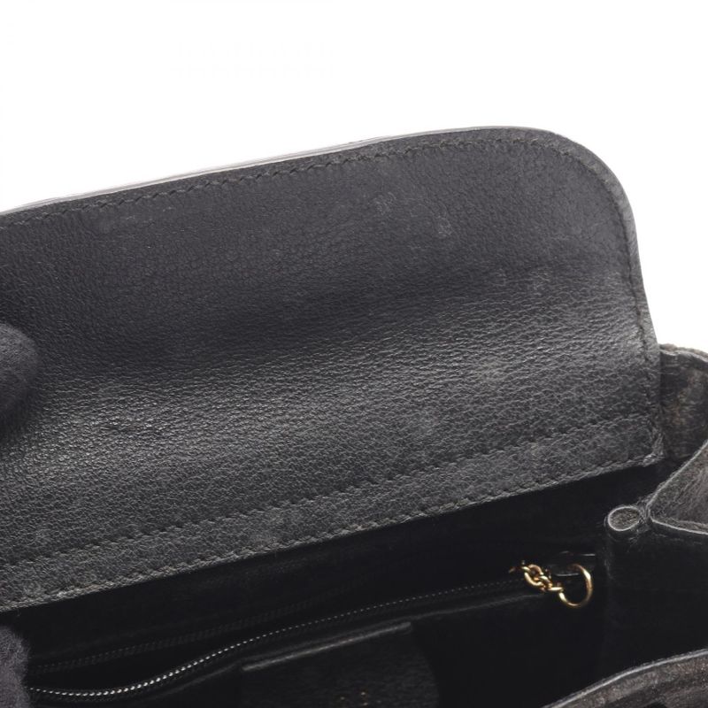 Gucci Handbag Bamboo 007 2214 0238 Black Suede Leather Bamboo Mini Bag Ladies