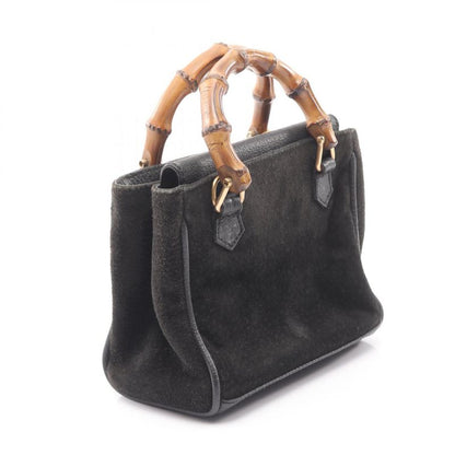 Gucci Handbag Bamboo 007 2214 0238 Black Suede Leather Bamboo Mini Bag Ladies
