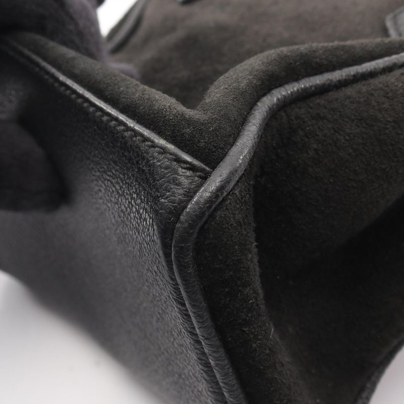 Gucci Handbag Bamboo 007 2214 0238 Black Suede Leather Bamboo Mini Bag Ladies