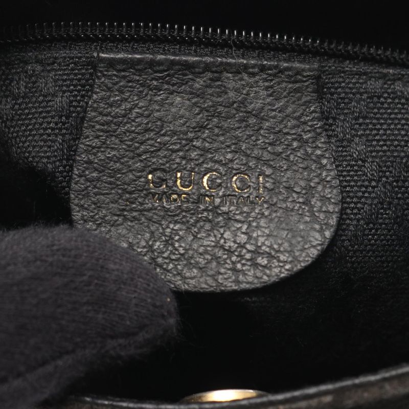 Gucci Handbag Bamboo 007 2214 0238 Black Suede Leather Bamboo Mini Bag Ladies