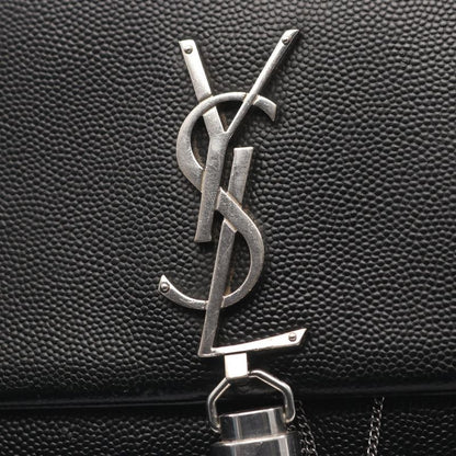Saint Laurent Paris Shoulder Bag Kate Tassel 452159 Black Leather Kate Chain