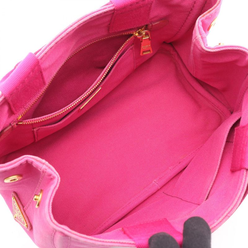 Prada Tote Bag Canapa Pink Canvas Canapa 2way Tote Ladies Used B