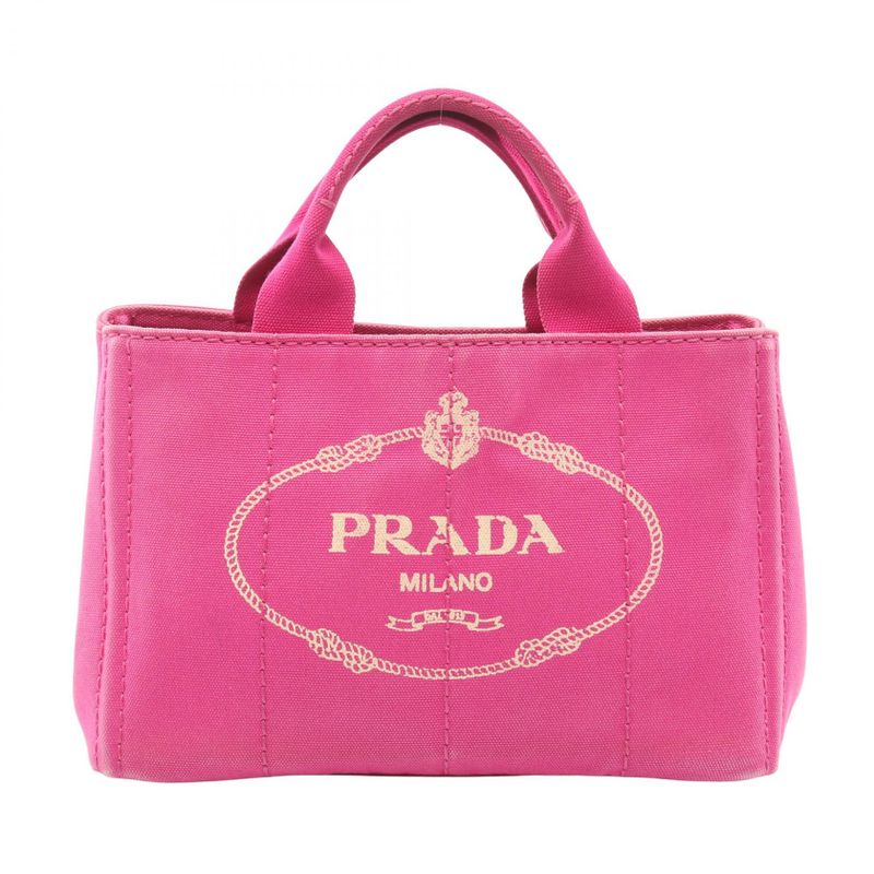 Prada Tote Bag Canapa Pink Canvas Canapa 2way Tote Ladies Used B