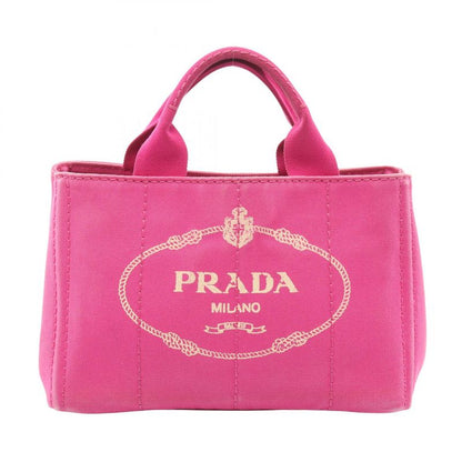 Prada Tote Bag Canapa Pink Canvas Canapa 2way Tote Ladies Used B