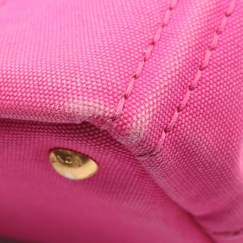 Prada Tote Bag Canapa Pink Canvas 2-Way