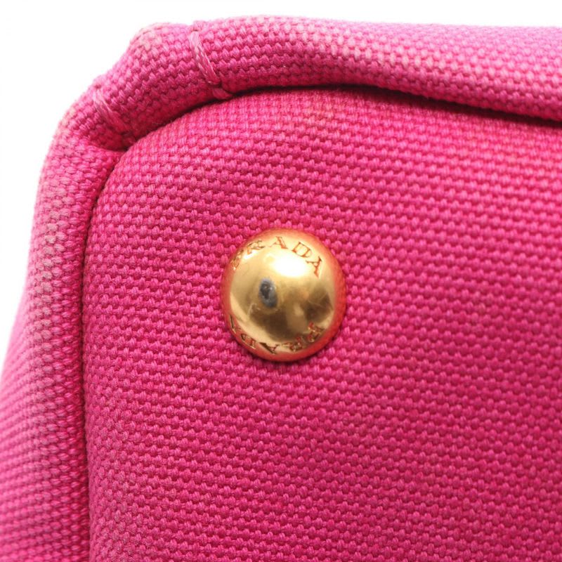 Prada Tote Bag Canapa Pink Canvas 2-Way