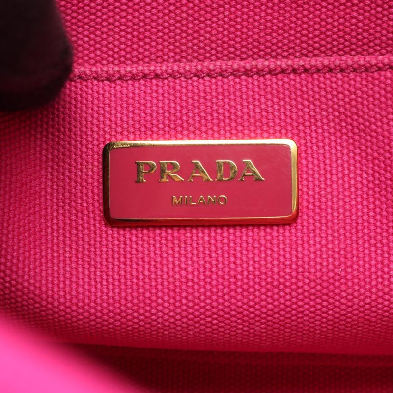 Prada Tote Bag Canapa Pink Canvas 2-Way