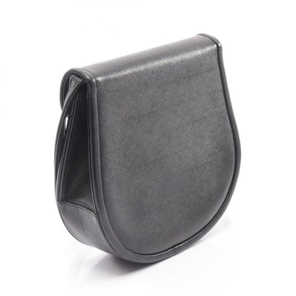 YVES Saint Laurent Shoulder Bag Black Leather Flap Shoulder Ladies Used B