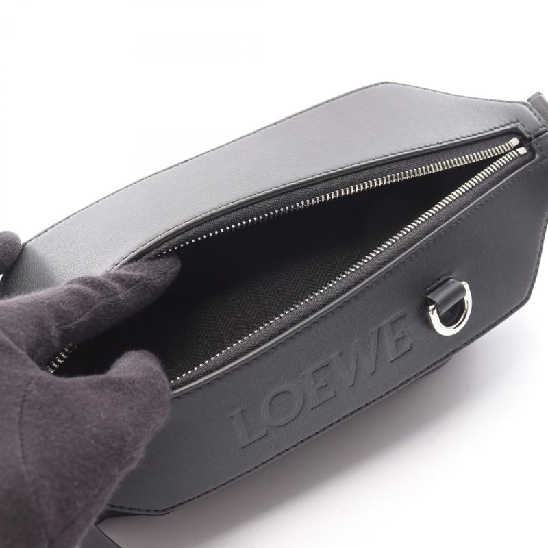 Loewe Waist Bag Body Bag Convertible Ring B777ncnx011100 Black Leather Convertib