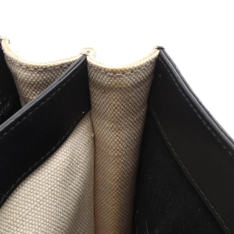 Balenciaga Shoulder Bag Navy Pochette 339937 Natural Canvas Leather Navy