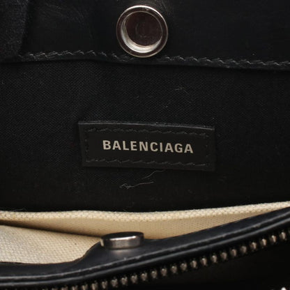 Balenciaga Shoulder Bag Navy Pochette 339937 Natural Canvas Leather Navy