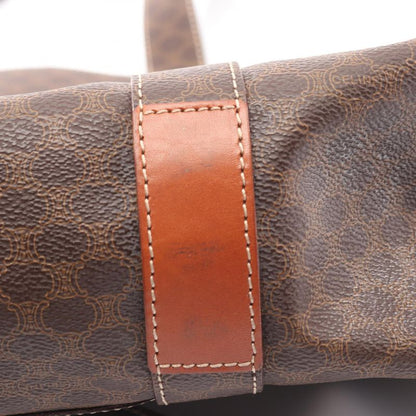 Celine Tote Bag Macadam Dark Brown PVC Coated Canvas Leather Macadam Tote Bag
