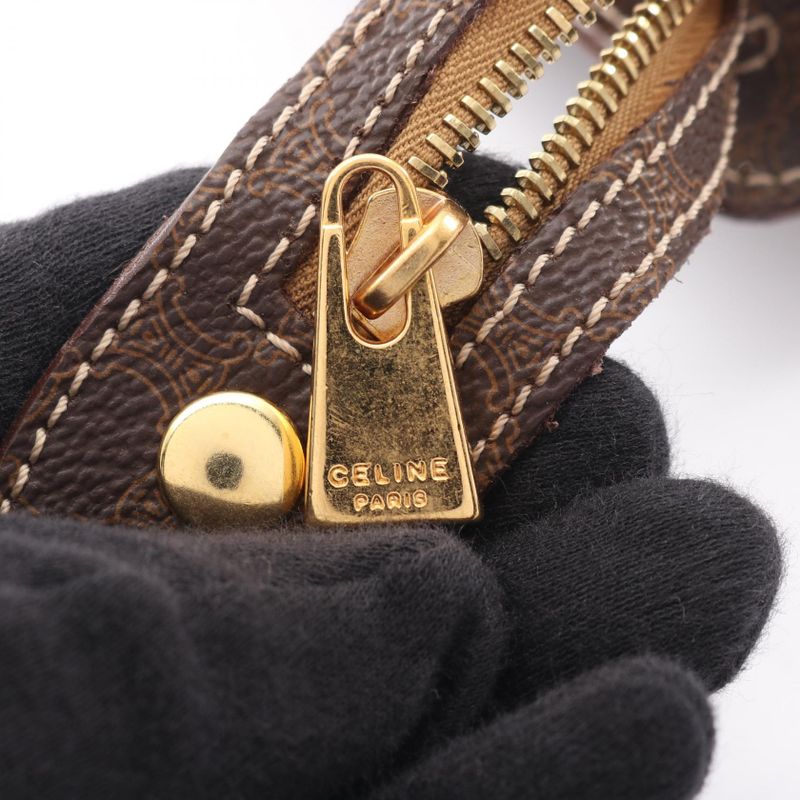 Celine Tote Bag Macadam Dark Brown PVC Coated Canvas Leather Macadam Tote Bag