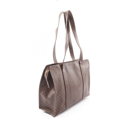 Celine Tote Bag Macadam Dark Brown PVC Coated Canvas Leather Macadam Tote Bag