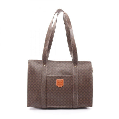 Celine Tote Bag Macadam Dark Brown PVC Coated Canvas Leather Macadam Tote Bag