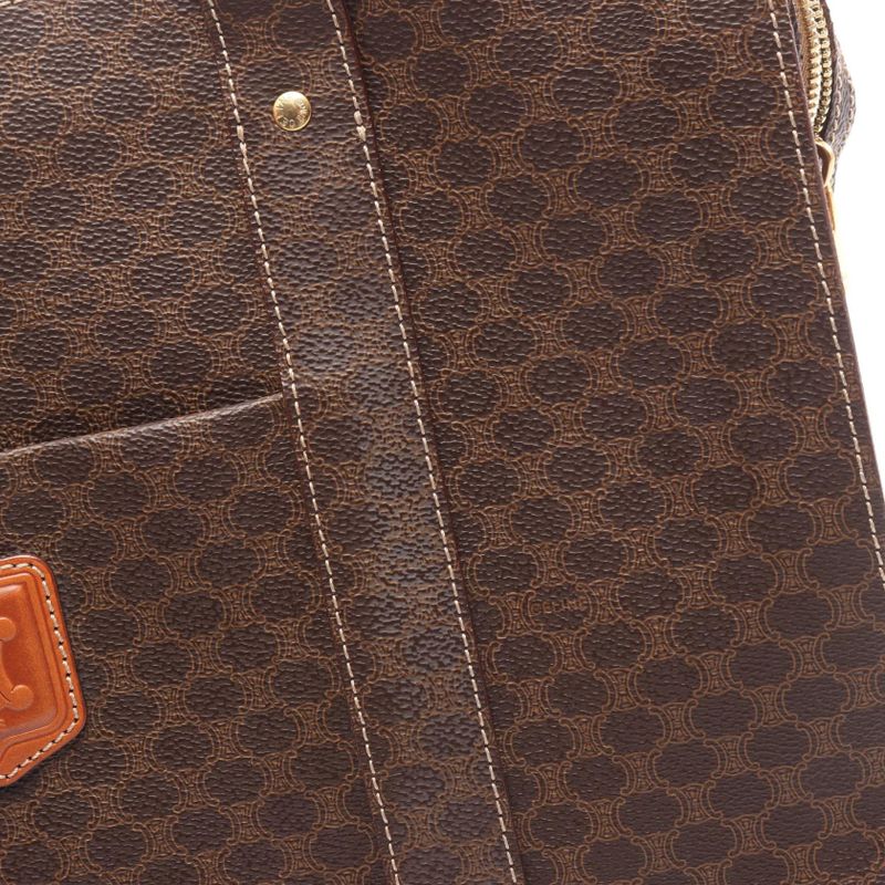 Celine Tote Bag Macadam Dark Brown PVC Coated Canvas Leather Macadam Tote Bag