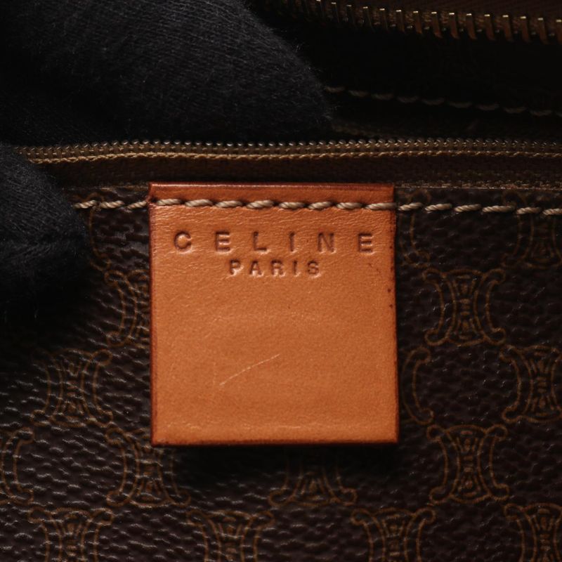 Celine Tote Bag Macadam Dark Brown PVC Coated Canvas Leather Macadam Tote Bag