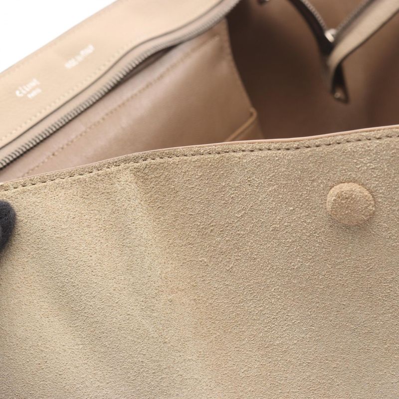 Celine Handbag Trapeze Medium 169542 Greige Leather Suede Trapeze Medium