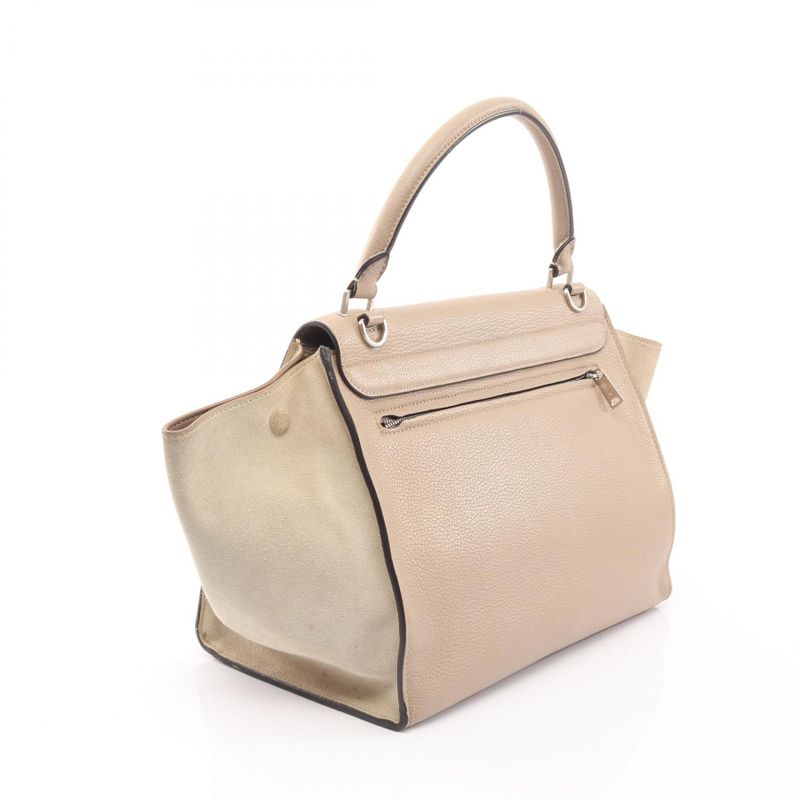 Celine Handbag Trapeze Medium 169542 Greige Leather Suede Trapeze Medium