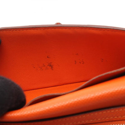 Hermes Bifold Long Wallet Bearn Souffle Orange Leather Bearn Souffle Orange