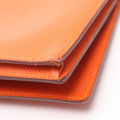 Hermes Bifold Long Wallet Bearn Souffle Orange Leather Bearn Souffle Orange