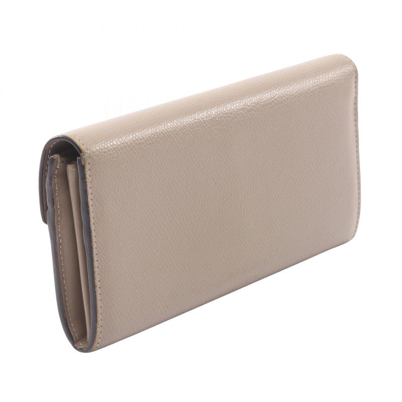 Fendi Bifold Long Wallet F Is 8m0251 Beige Leather F Is Long Wallet Ladies Used