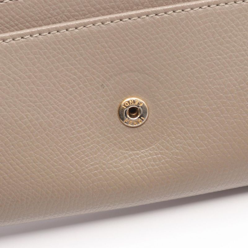 Fendi Bifold Long Wallet F Is 8m0251 Beige Leather F Is Long Wallet Ladies Used