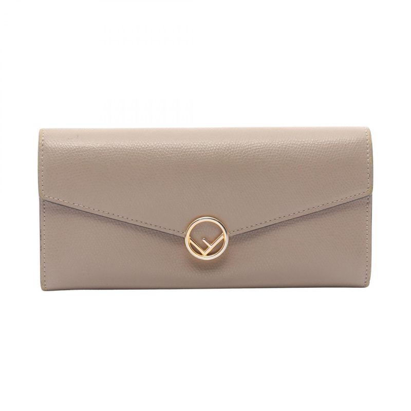 Fendi Bifold Long Wallet F Is 8m0251 Beige Leather F Is Long Wallet Ladies Used