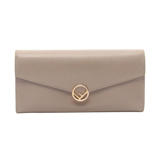 Fendi Bifold Long Wallet F Is 8m0251 Beige Leather F Is Long Wallet Ladies Used
