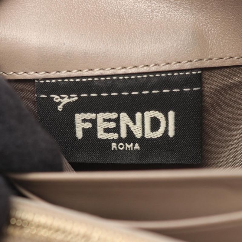 Fendi Bifold Long Wallet F Is 8m0251 Beige Leather F Is Long Wallet Ladies Used