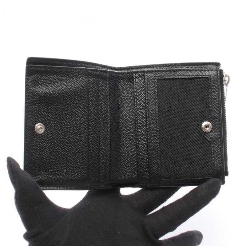 Saint Laurent Paris Bifold Wallet Black Leather Bifold Wallet Men's Used B