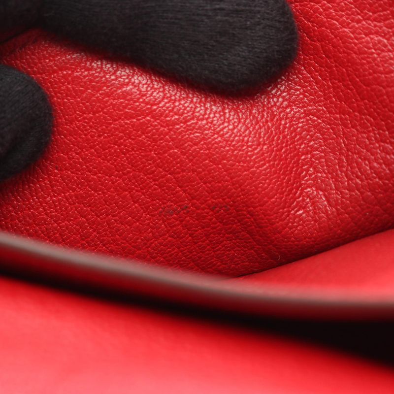 Hermes Bifold Long Wallet Bearn Souffle Rose Lipstick Rouge Leather Bearn