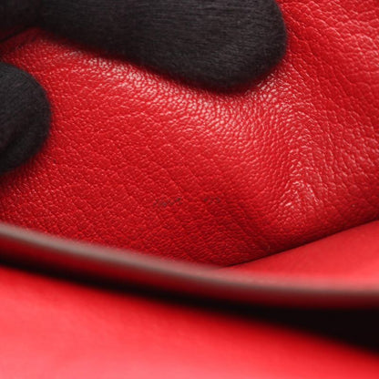 Hermes Bifold Long Wallet Bearn Souffle Rose Lipstick Rouge Leather Bearn