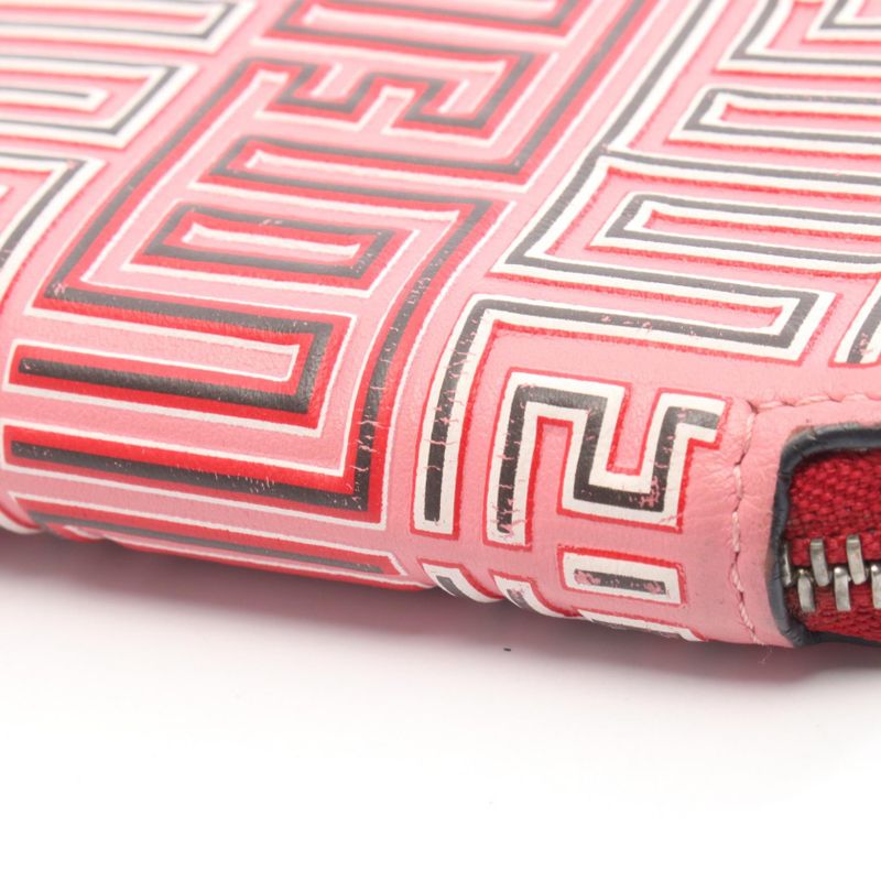 Loewe Round Wallet MAZE Square Zip Wallet 130.30m88 Pink Leather Maze Square