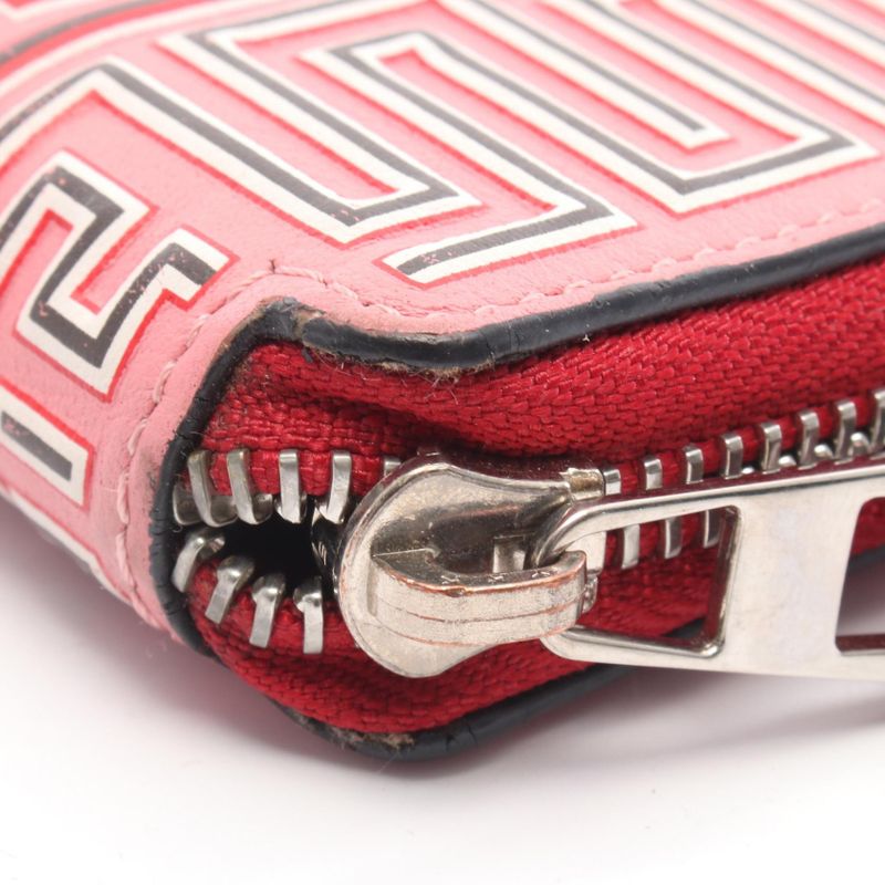 Loewe Round Wallet MAZE Square Zip Wallet 130.30m88 Pink Leather Maze Square