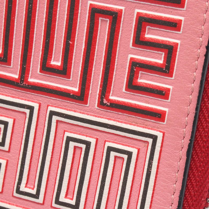 Loewe Round Wallet MAZE Square Zip Wallet 130.30m88 Pink Leather Maze Square