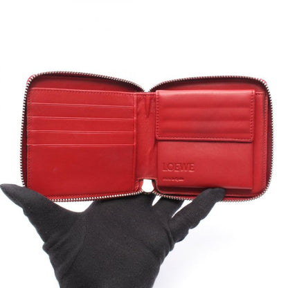 Loewe Round Wallet MAZE Square Zip Wallet 130.30m88 Pink Leather Maze Square