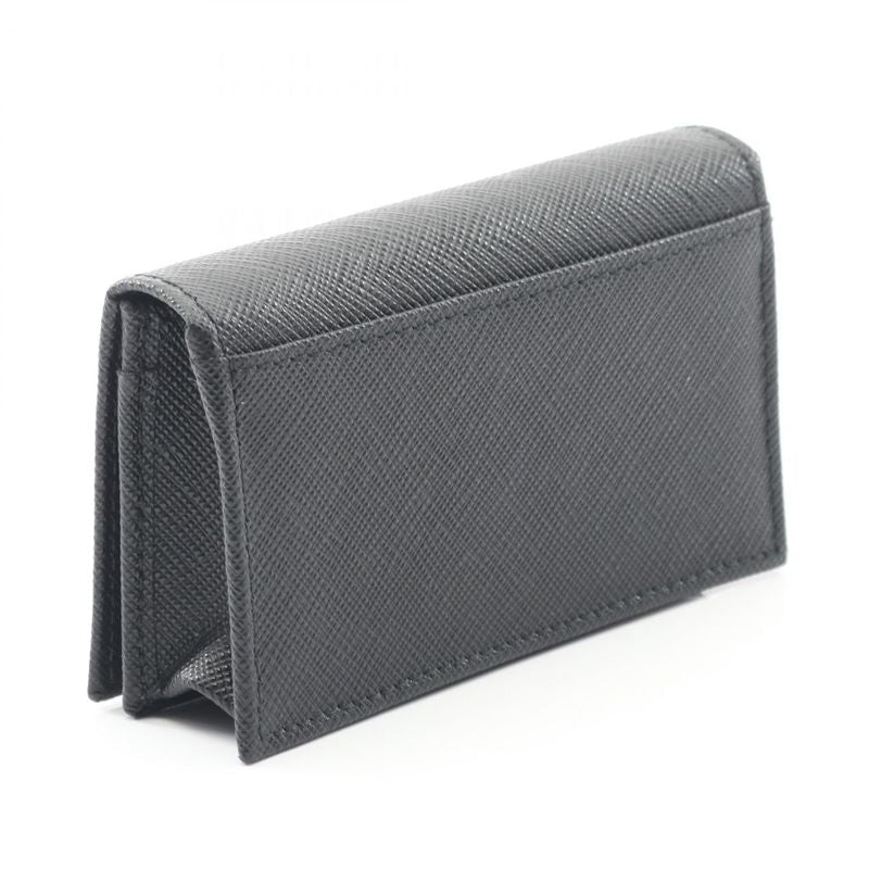 Prada Card Case Saffiano Triang 1mc122qhhf0002 Black Saffiano Leather Card Case