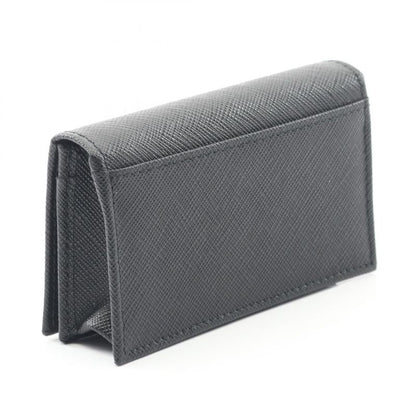 Prada Card Case Saffiano Triang 1mc122qhhf0002 Black Saffiano Leather Card Case
