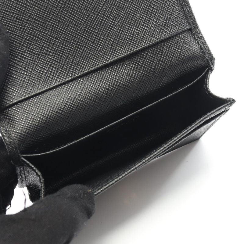 Prada Card Case Saffiano Triang 1mc122qhhf0002 Black Saffiano Leather Card Case