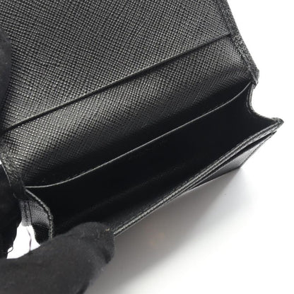 Prada Card Case Saffiano Triang 1mc122qhhf0002 Black Saffiano Leather Card Case