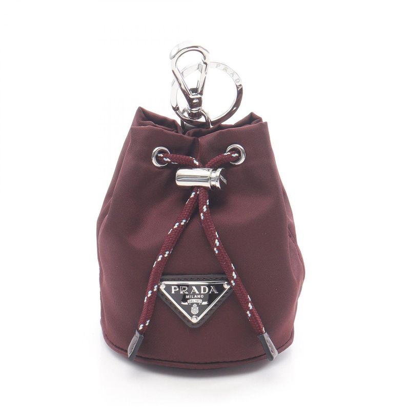 Prada Charm Re-nylon Speed ​​lock 2tt2022he1f0007 Burgundy Nylon Key Ring Ladies