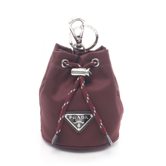 Prada Charm Re-nylon Speed ​​lock 2tt2022he1f0007 Burgundy Nylon Key Ring Ladies