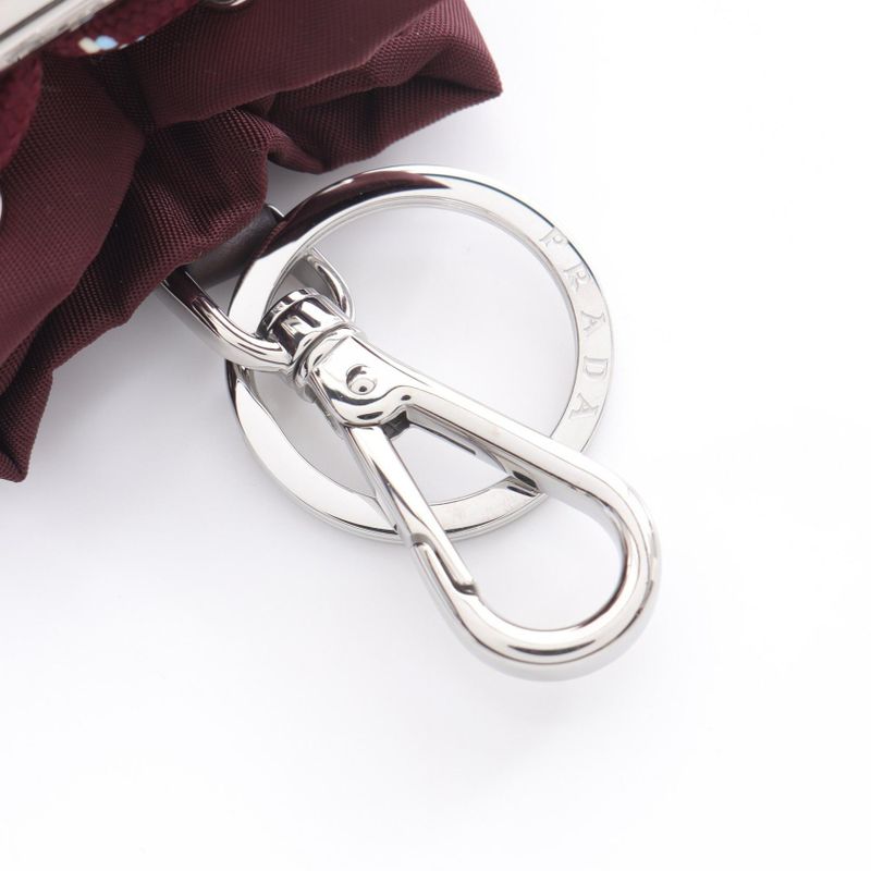 Prada Charm Re-nylon Speed ​​lock 2tt2022he1f0007 Burgundy Nylon Key Ring Ladies
